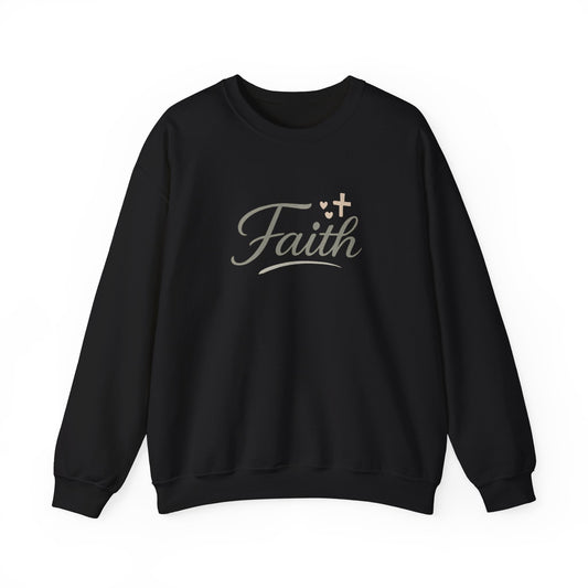 Faith Crewneck Sweatshirt – Elegant Script Christian Pullover