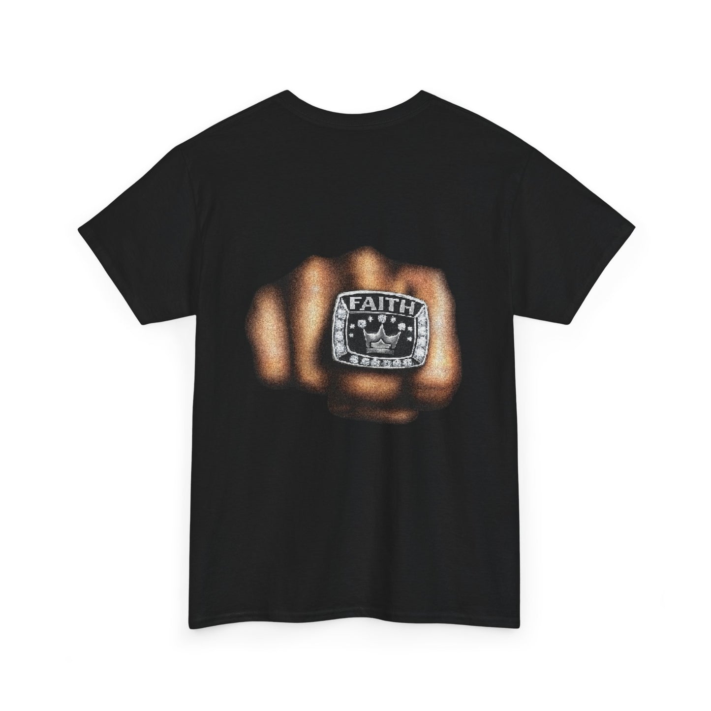 Faith Ring Graphic Tee — Crown Chest Logo & Back Championship Ring Design