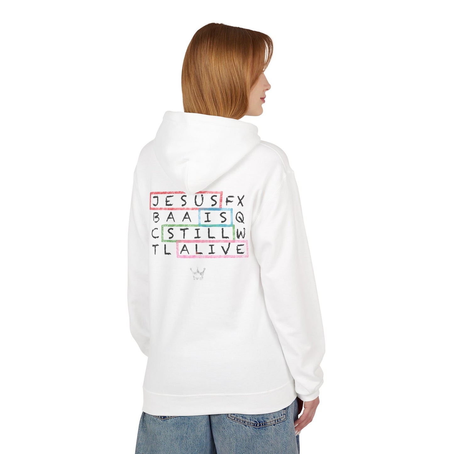 Faith Hoodie — "Jesus Is Still Alive" Minimal Christian Pullover