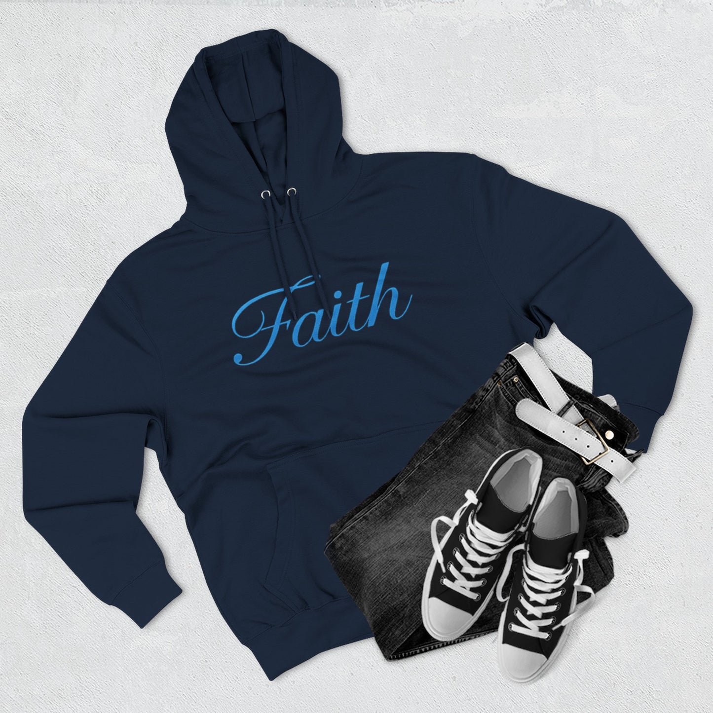 Faith Script Hoodie — Minimal Inspirational Pullover