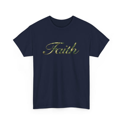 Faith Script Tee — Camouflage Crown Graphic Shirt