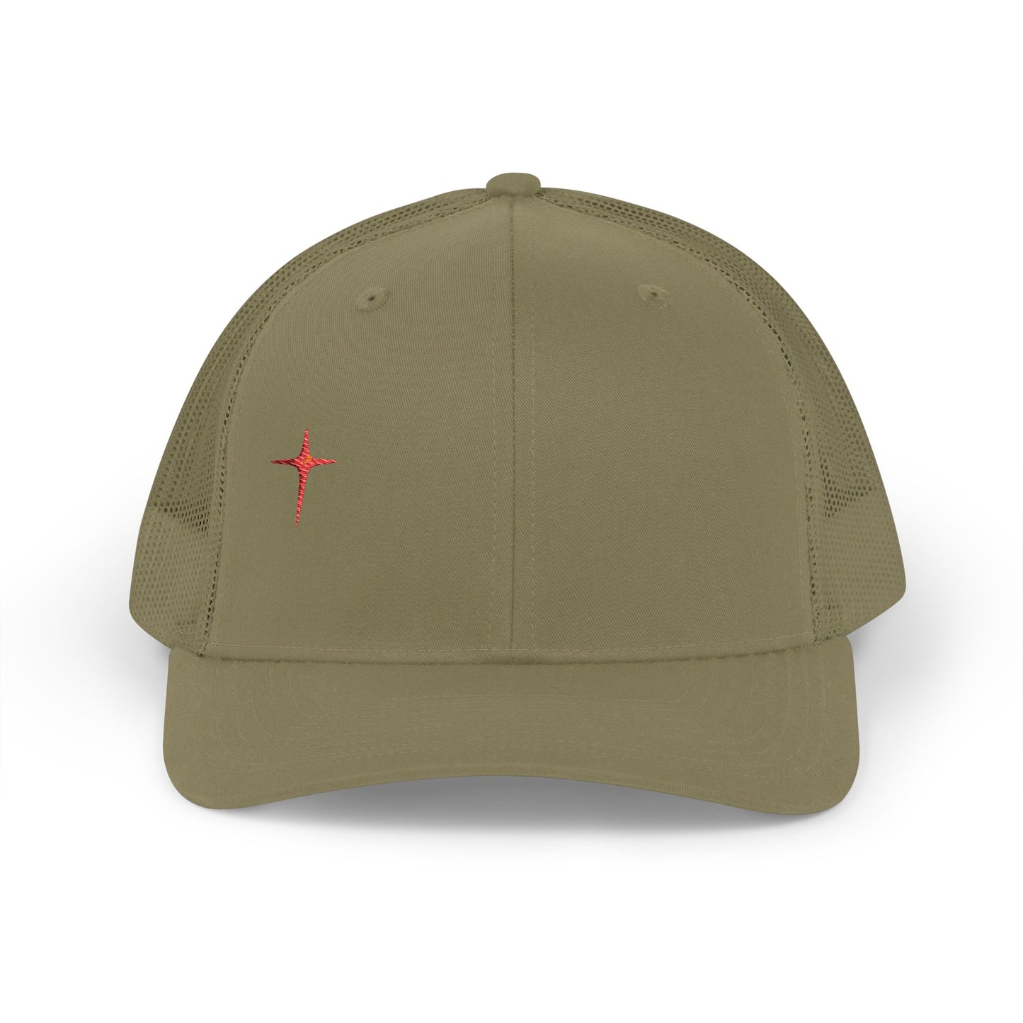 Embroidered Cross Snapback Trucker Hat