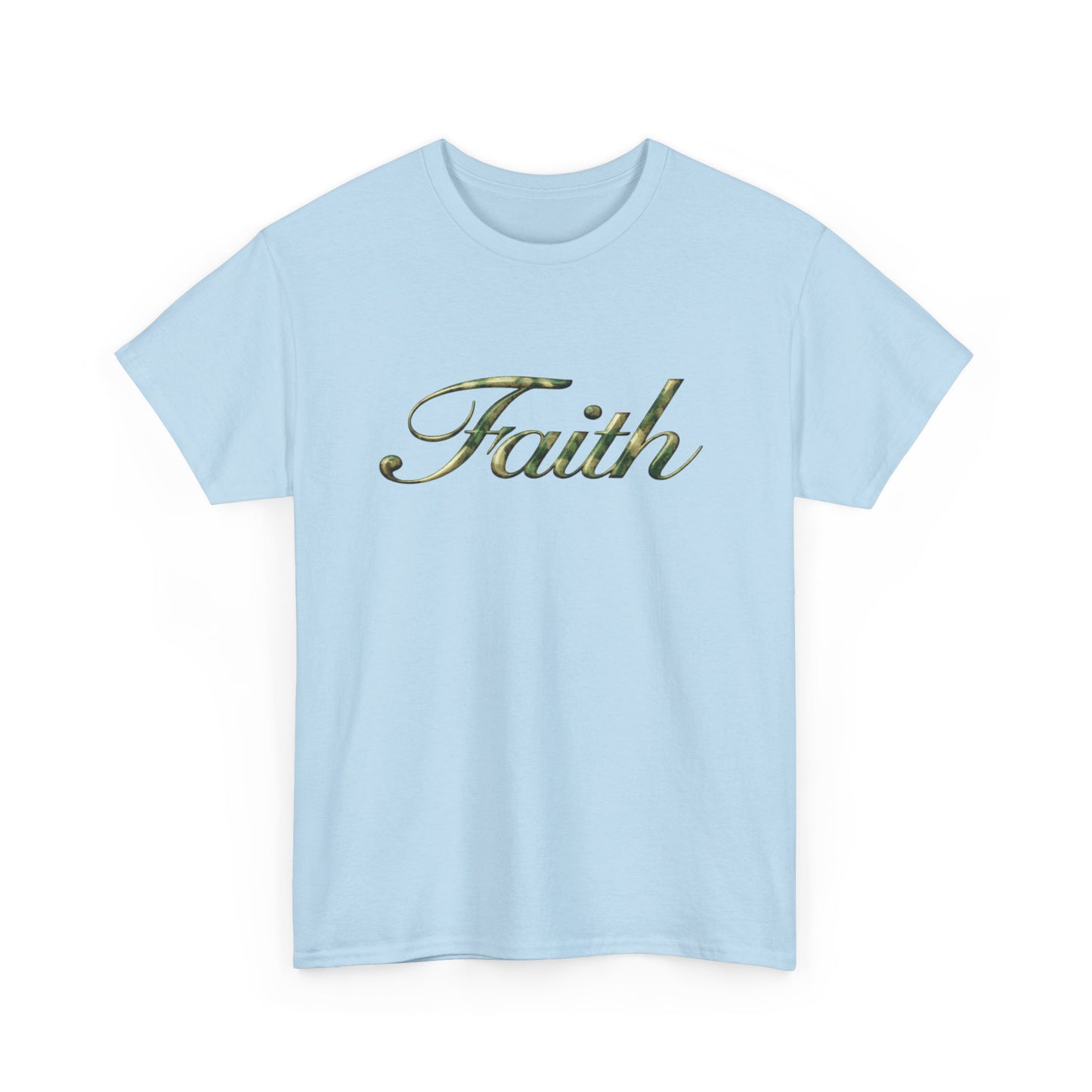 Faith Script Tee — Camouflage Crown Graphic Shirt