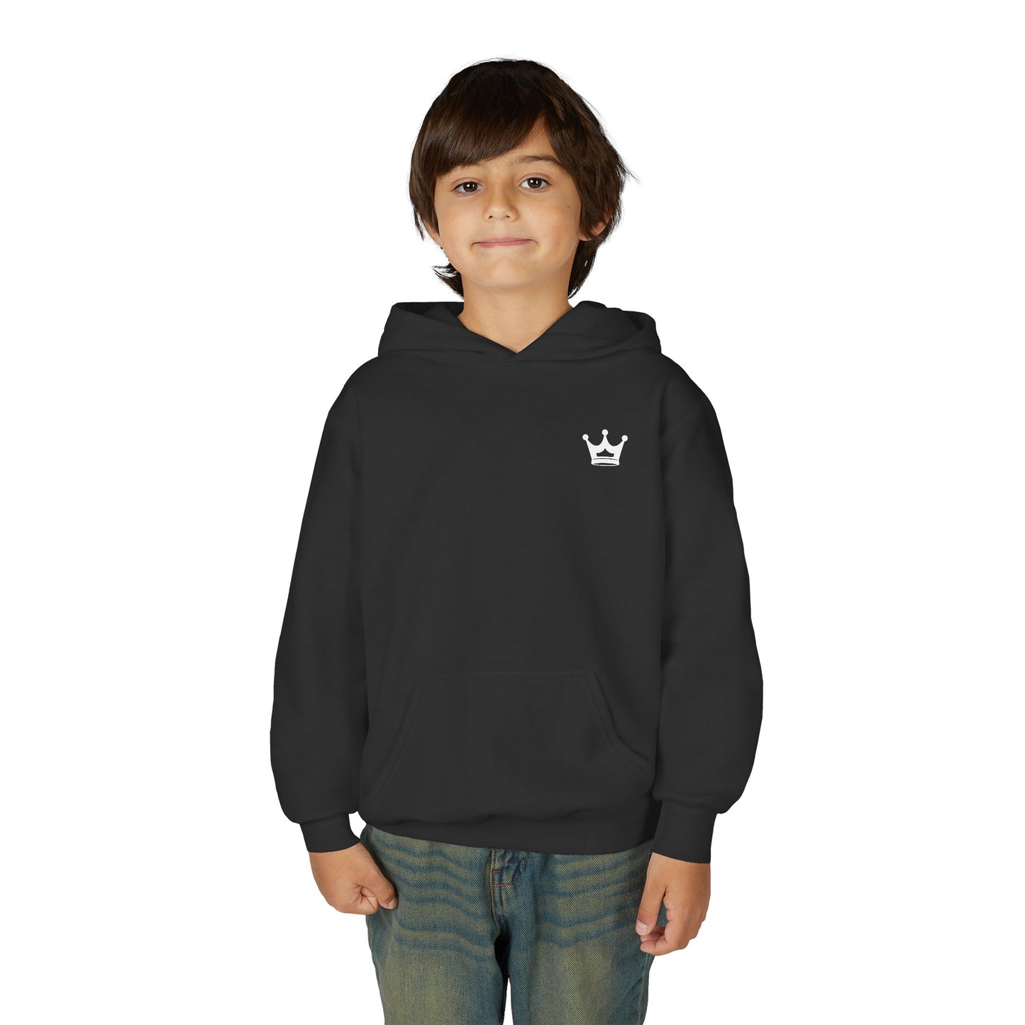 Youth Hoodie — “You Need Jesus.” Bold Back Print with Crown Accent