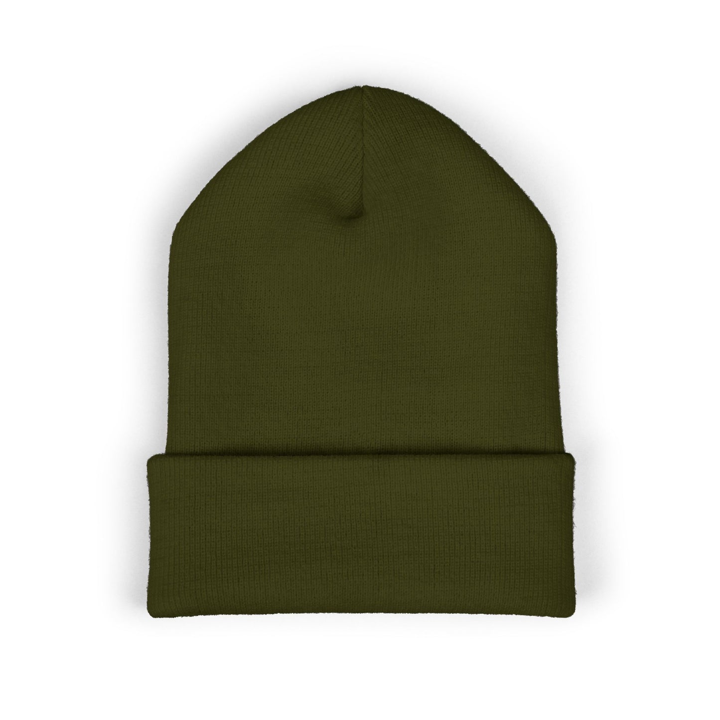 Embroidered Minimal Star Cuffed Beanie — Classic Knit Winter Hat