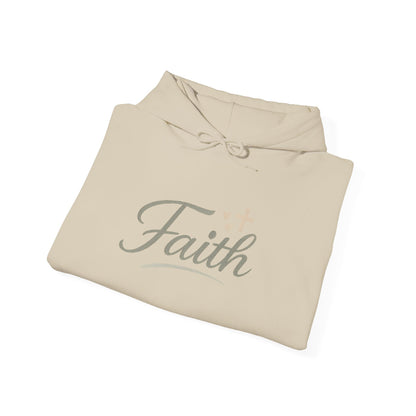 Faith Script Hoodie — Inspirational Christian Pullover with Cross Accent