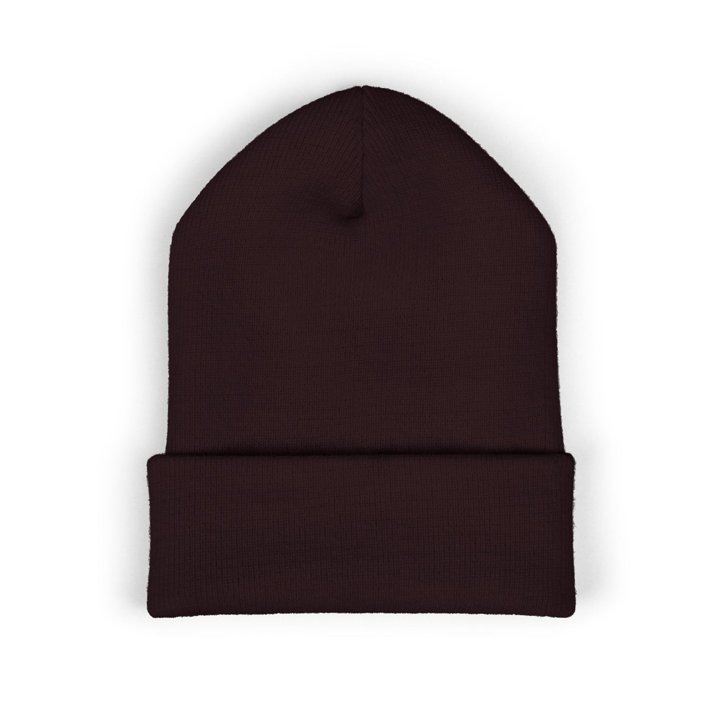 Embroidered Minimal Star Cuffed Beanie — Classic Knit Winter Hat