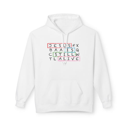 Jesus Is Still Alive Hoodie — Christian Faith Crossword Design