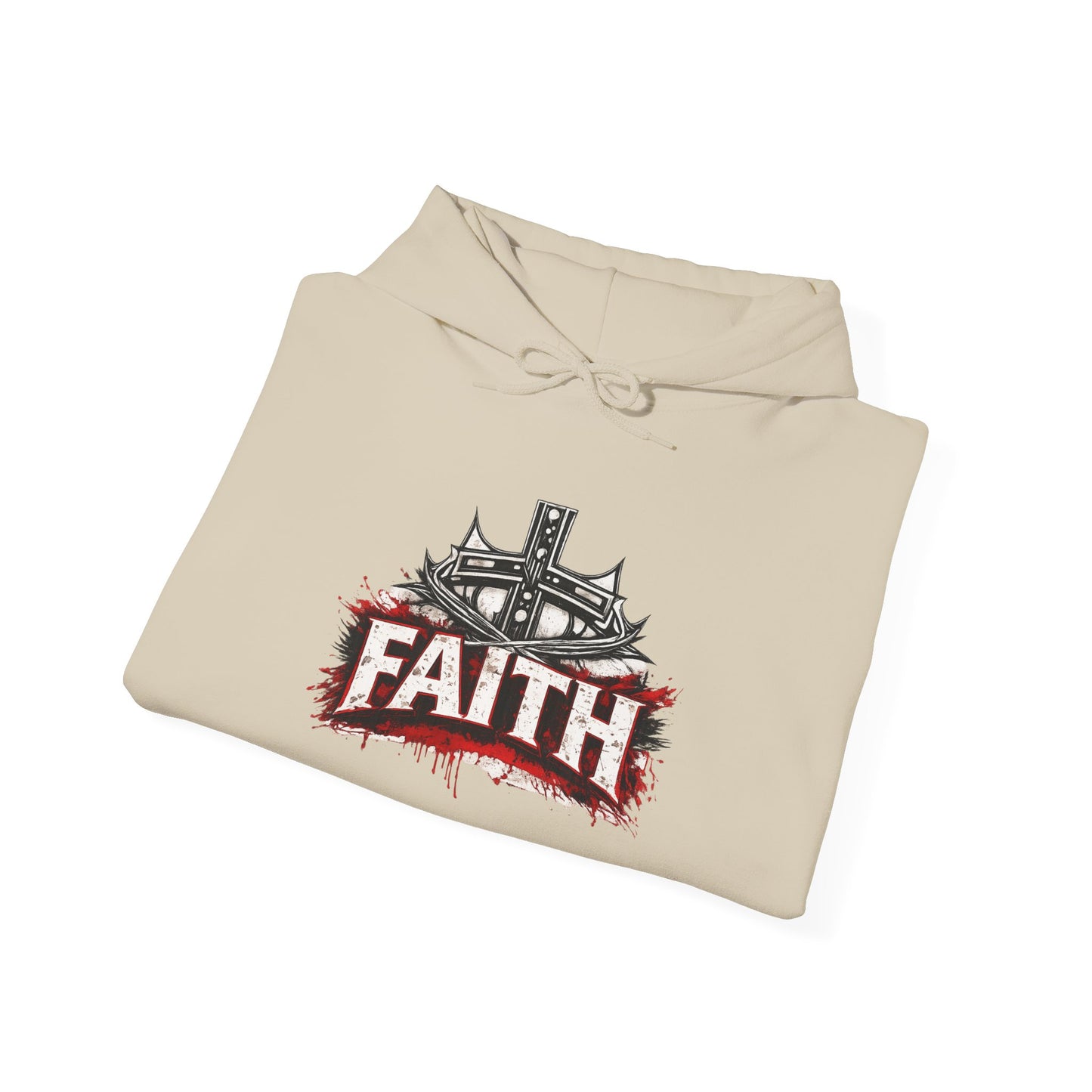 Faith Cross Hoodie — Gothic Christian Faith Graphic Sweatshirt