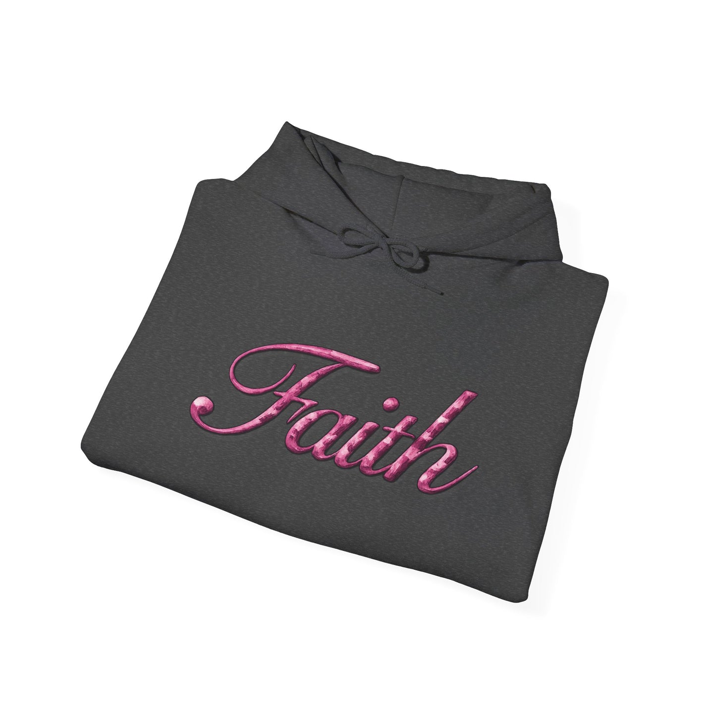 Faith Hoodie — Pink Crown Christian Sweatshirt (Script Faith text)