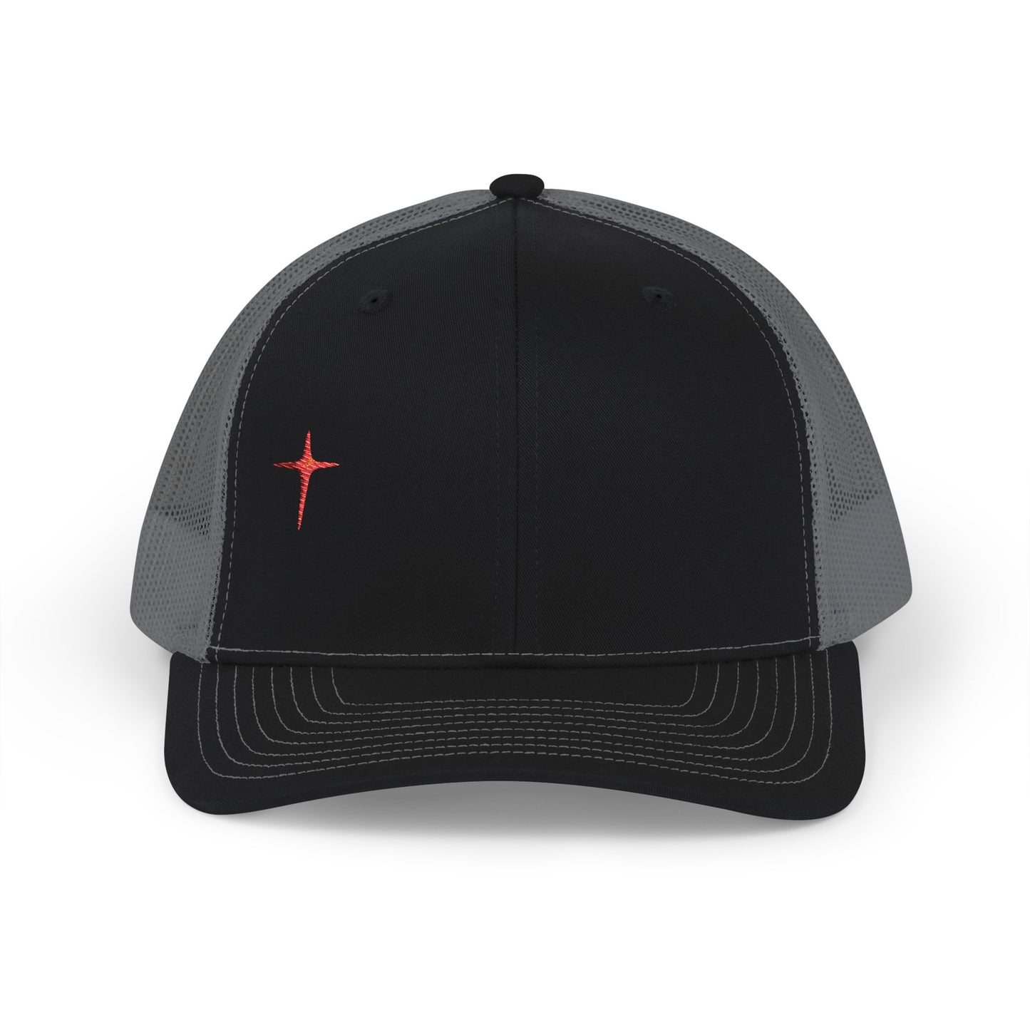 Embroidered Cross Snapback Trucker Hat