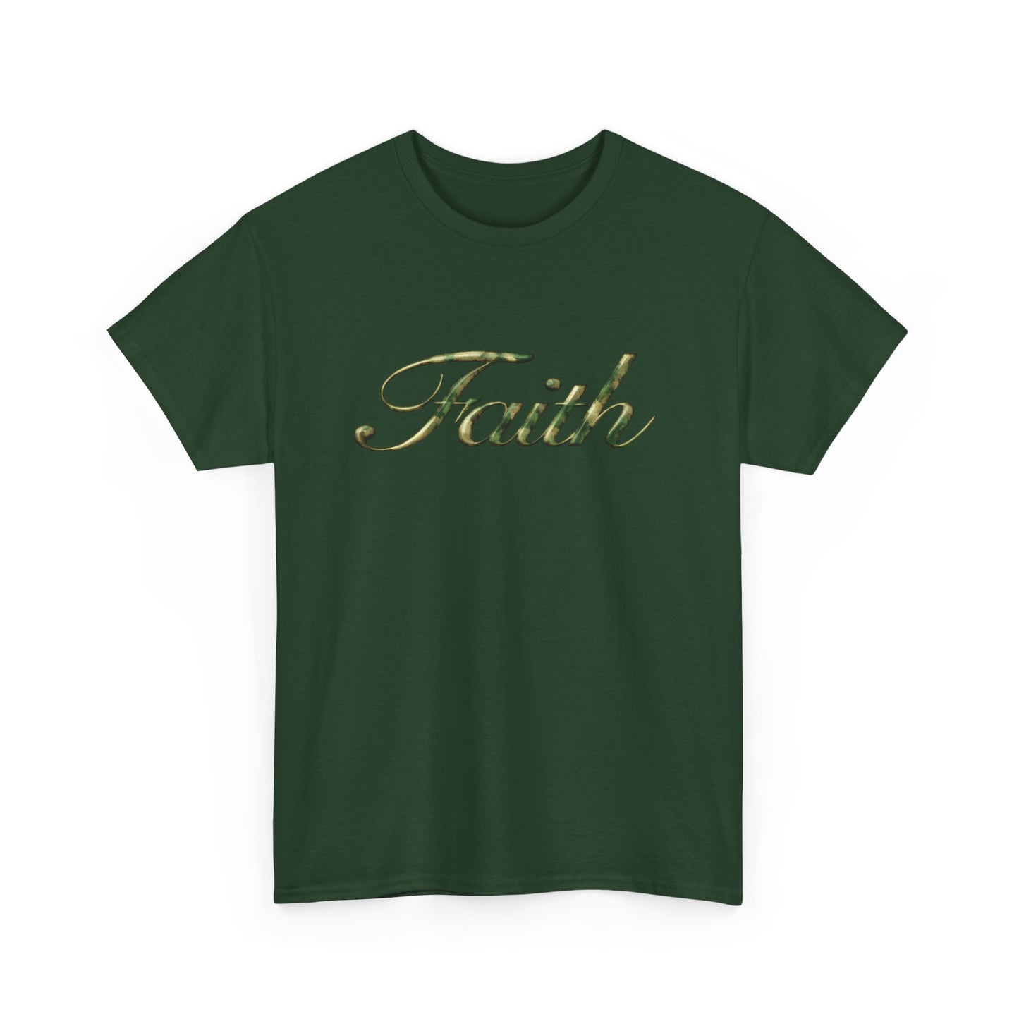 Faith Script Tee — Camouflage Crown Graphic Shirt