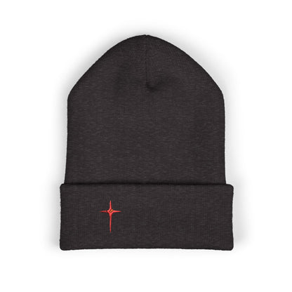 Embroidered Red Star Cuffed Beanie