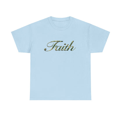 Faith Script Tee — Camouflage Crown Graphic Shirt