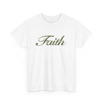Faith Script Tee — Camouflage Crown Graphic Shirt