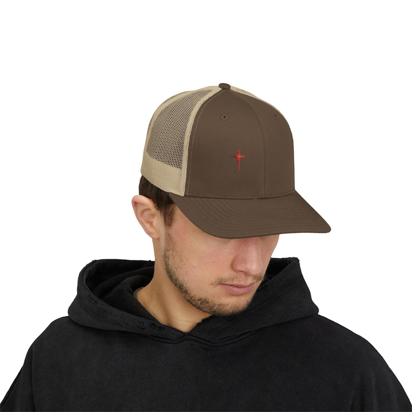 Embroidered Cardinal Star Trucker Cap