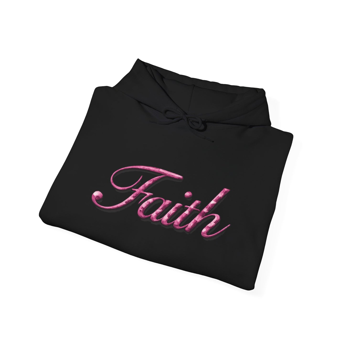Faith Hoodie — Pink Crown Christian Sweatshirt (Script Faith text)