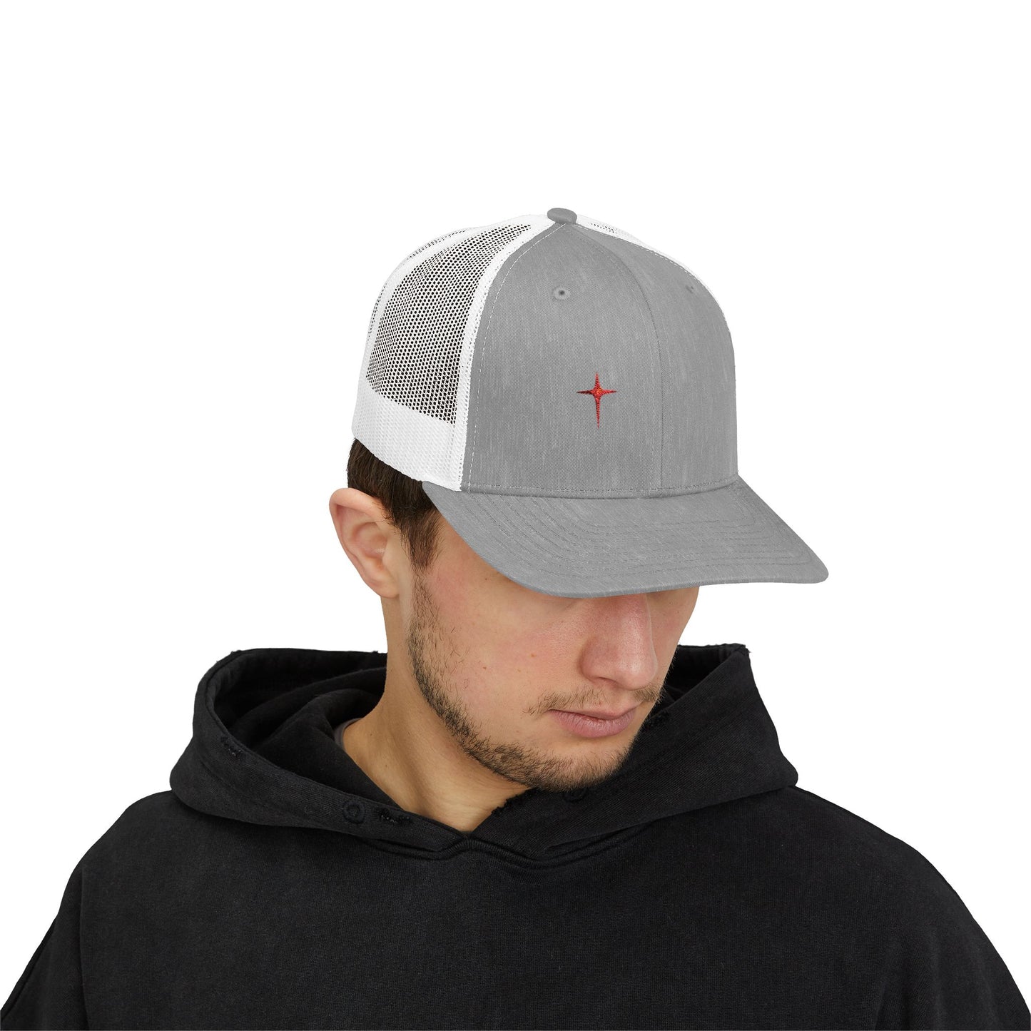 Embroidered Cardinal Star Trucker Cap
