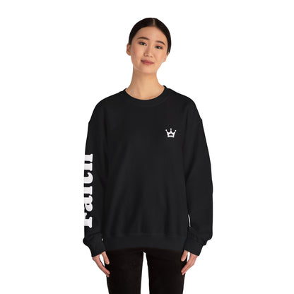 Christian Crewneck Sweatshirt — "You Need Jesus." Back Print with Faith Sleeve