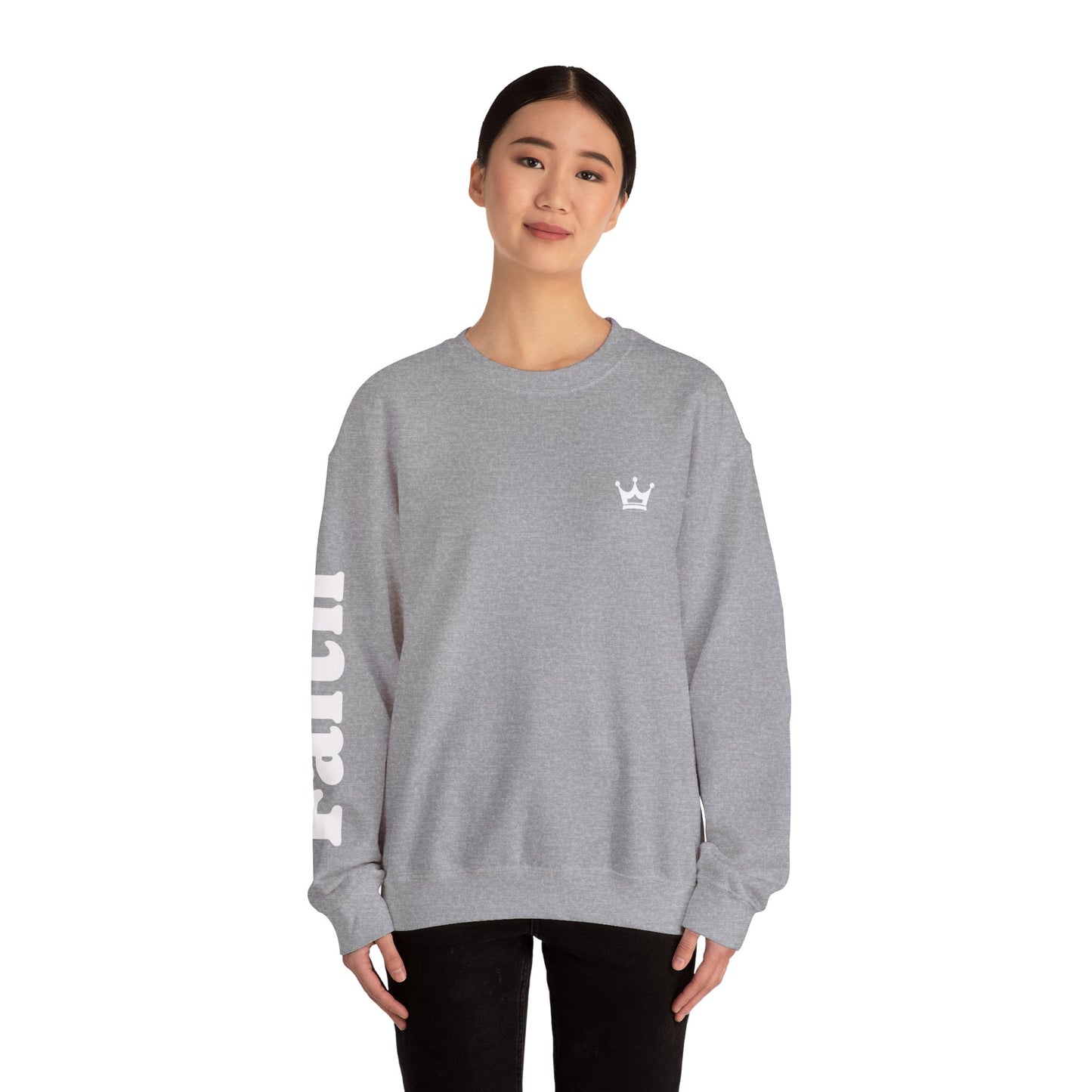 Christian Crewneck Sweatshirt — "You Need Jesus." Back Print with Faith Sleeve