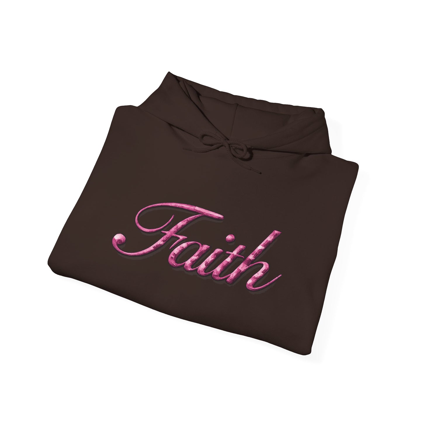 Faith Hoodie — Pink Crown Christian Sweatshirt (Script Faith text)