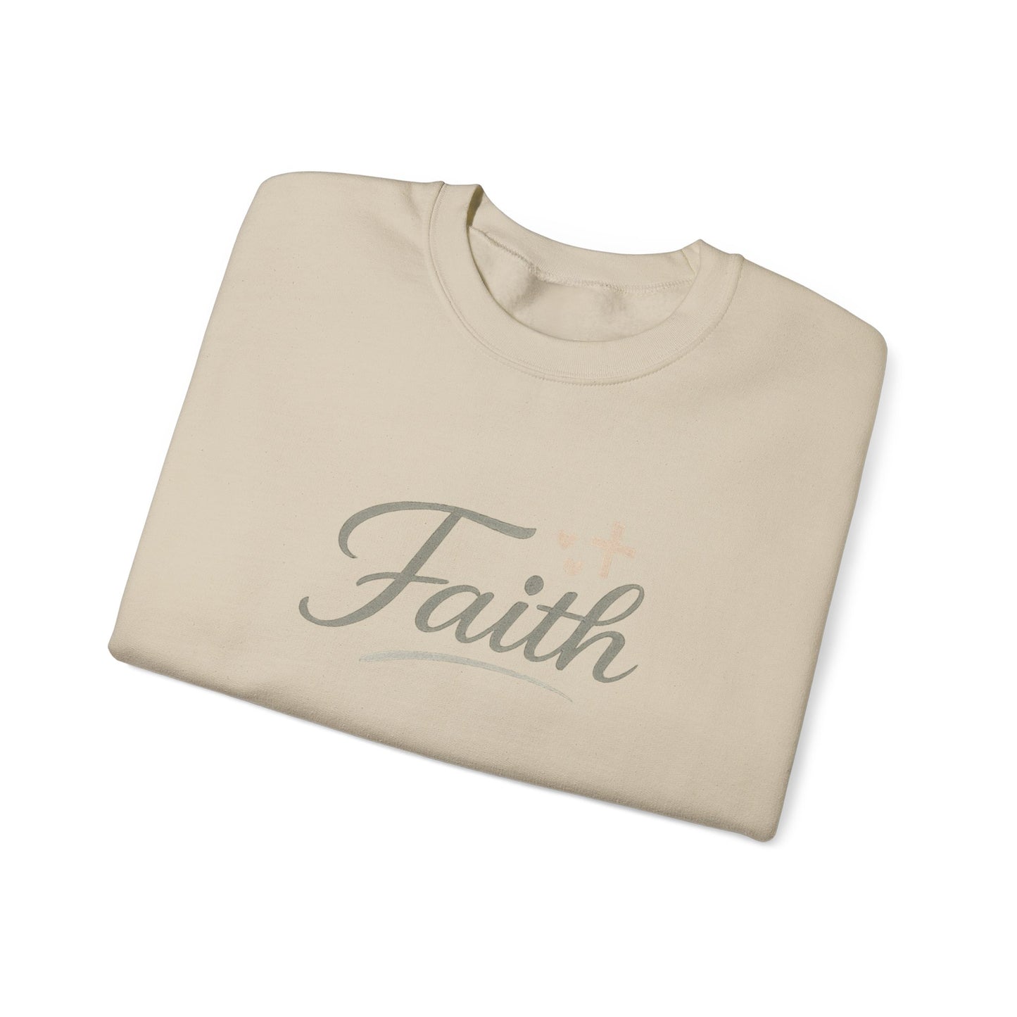 Faith Crewneck Sweatshirt – Elegant Script Christian Pullover