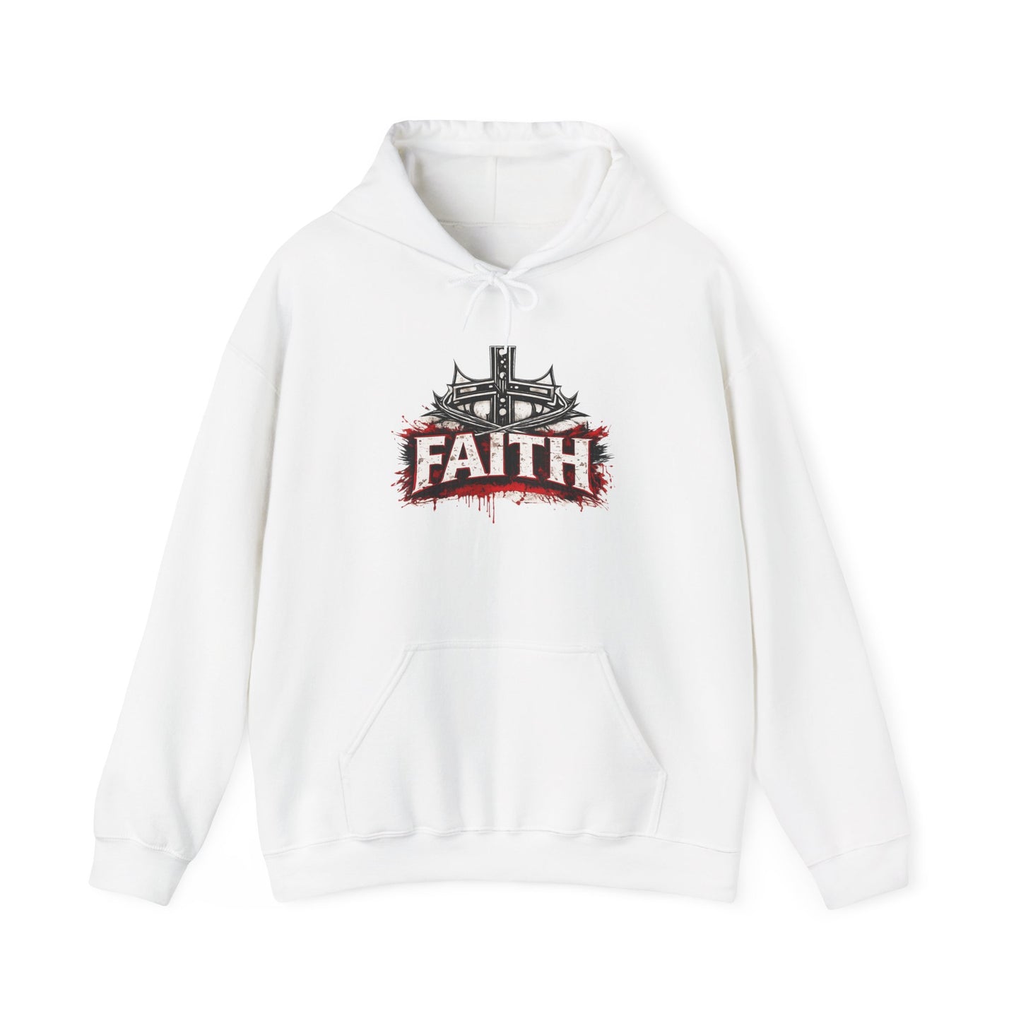 Faith Cross Hoodie — Gothic Christian Faith Graphic Sweatshirt