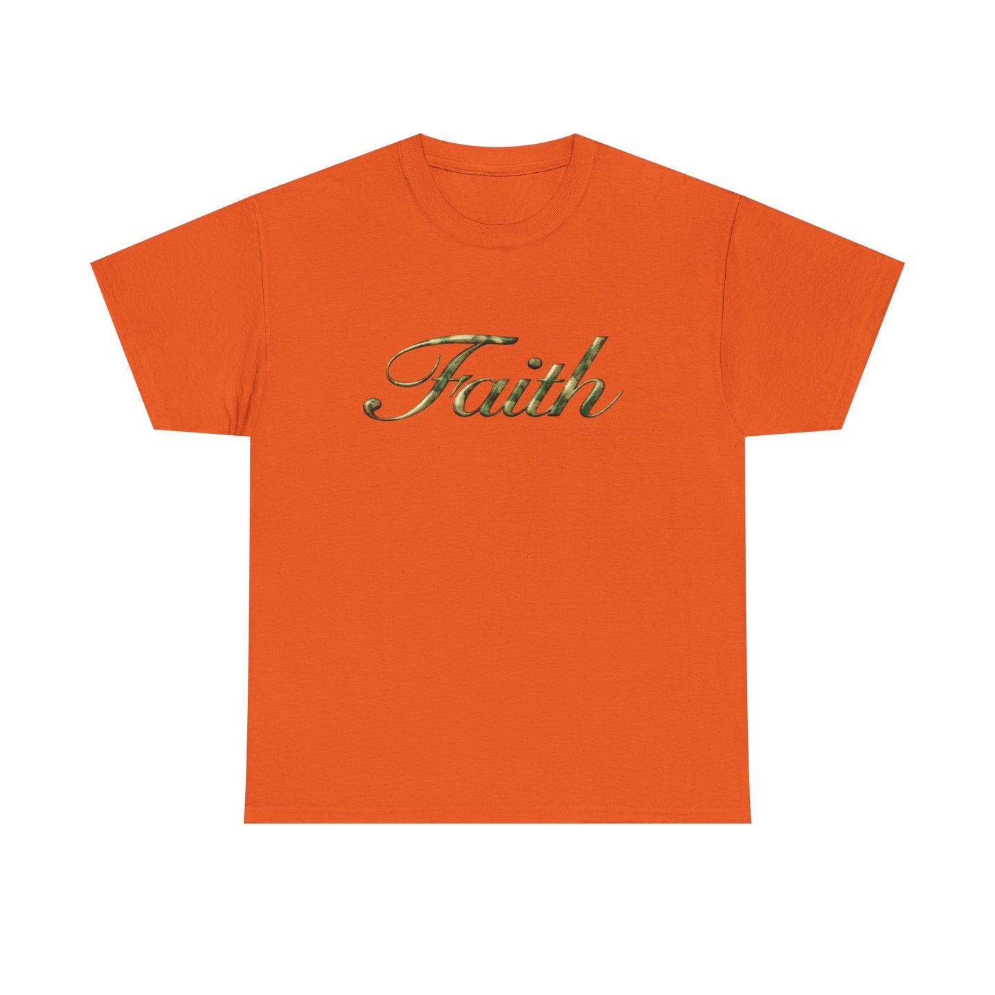 Faith Script Tee — Camouflage Crown Graphic Shirt