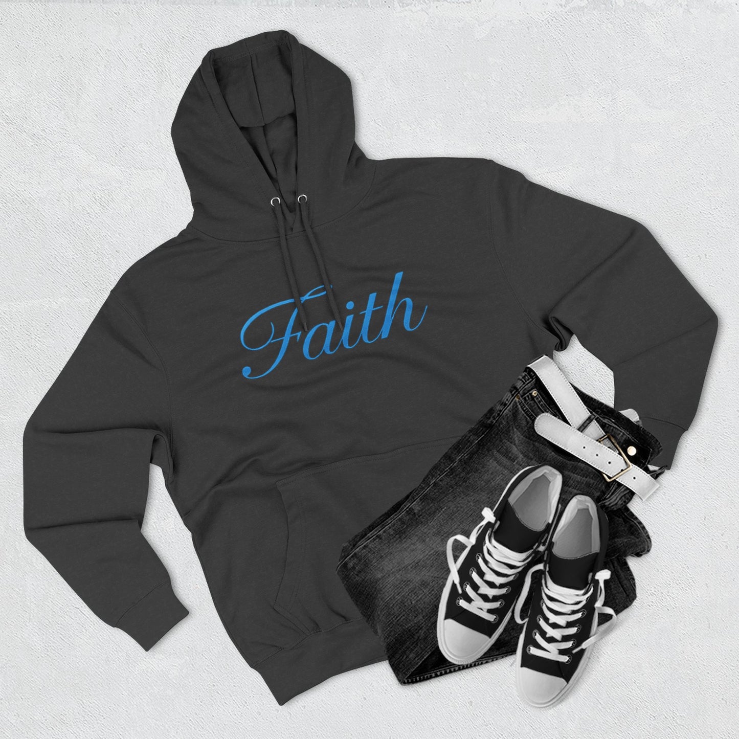 Faith Script Hoodie — Minimal Inspirational Pullover