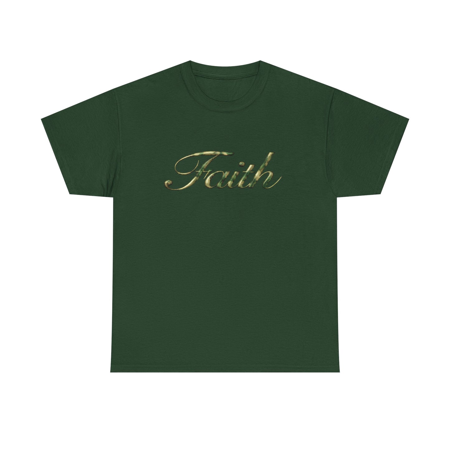Faith Script Tee — Camouflage Crown Graphic Shirt