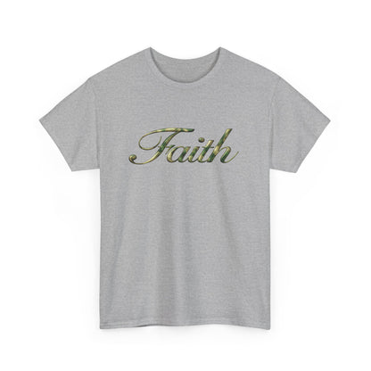 Faith Script Tee — Camouflage Crown Graphic Shirt