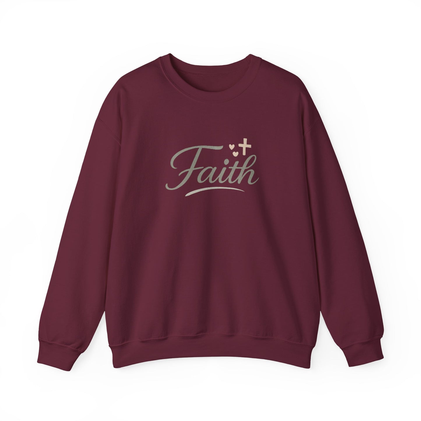 Faith Crewneck Sweatshirt – Elegant Script Christian Pullover