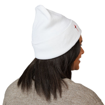 Embroidered Red Star Cuffed Beanie