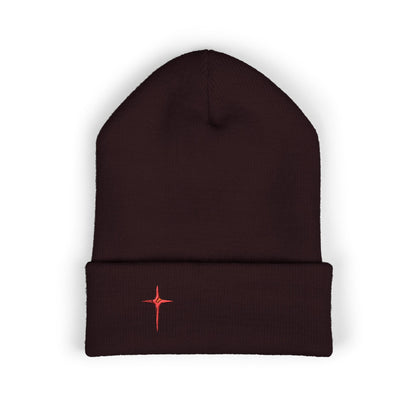 Embroidered Red Star Cuffed Beanie