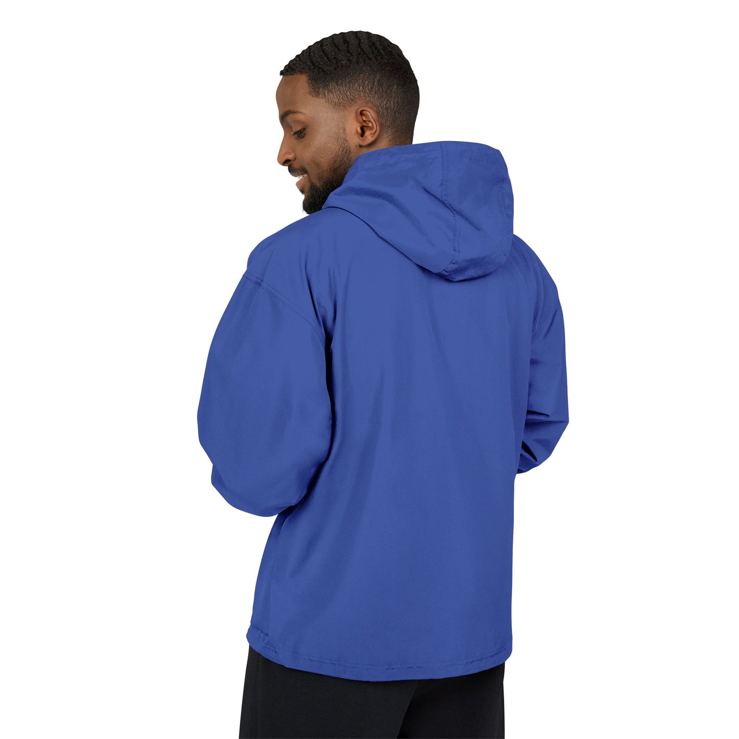 Packable Orange Anorak Jacket — Lightweight Hooded Windbreaker with Small Embroidered Design