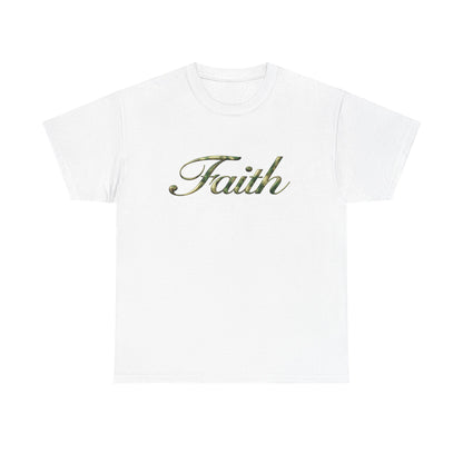 Faith Script Tee — Camouflage Crown Graphic Shirt