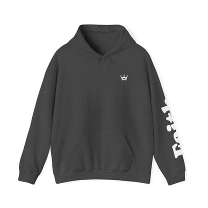 Christian Hoodie — "All We Need Is Jesus" Religious Pullover with Faith Sleeve Print