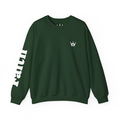 Christian Crewneck Sweatshirt — "You Need Jesus." Back Print with Faith Sleeve