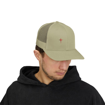 Embroidered Cardinal Star Trucker Cap
