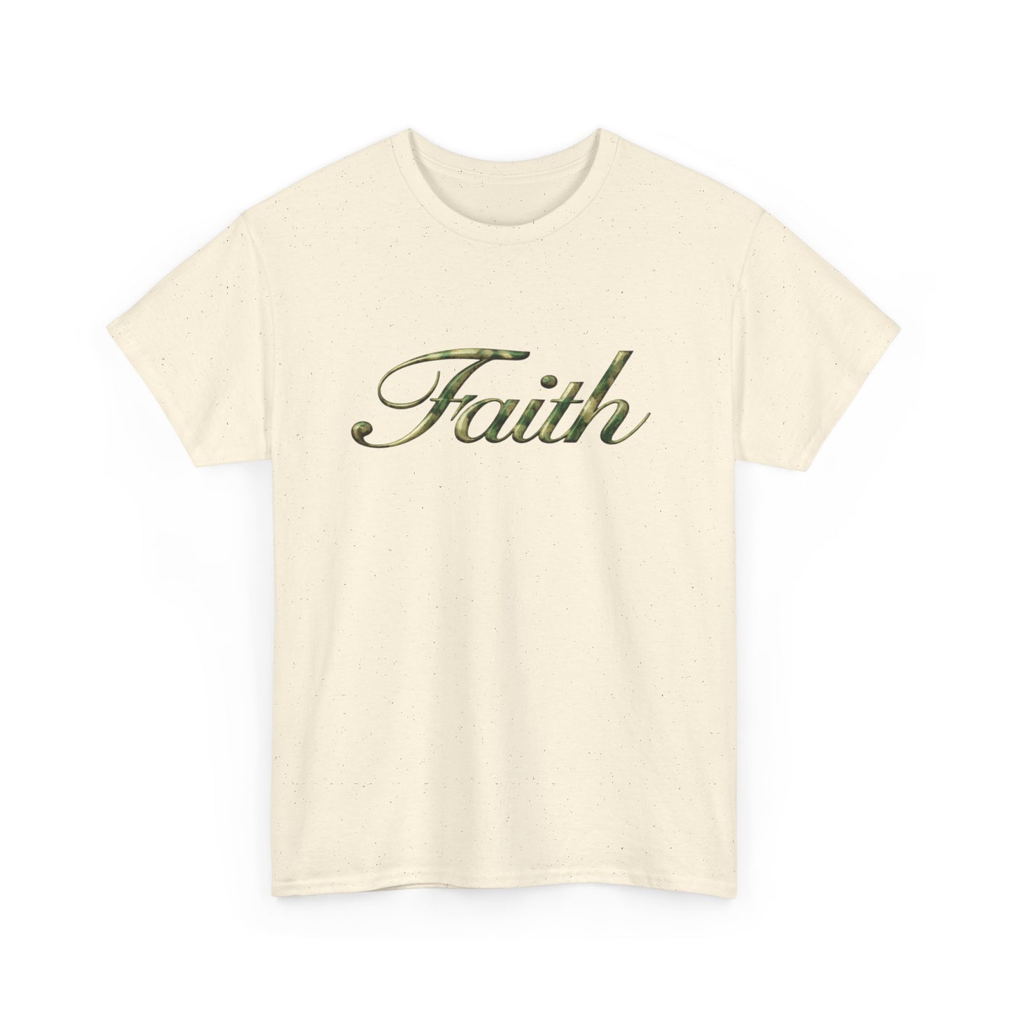 Faith Script Tee — Camouflage Crown Graphic Shirt