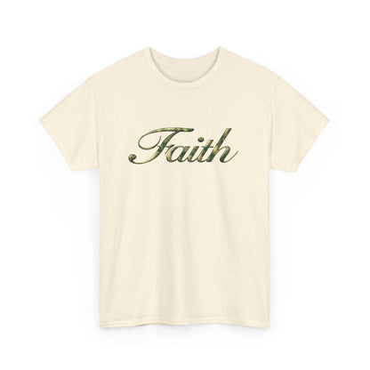 Faith Script Tee — Camouflage Crown Graphic Shirt
