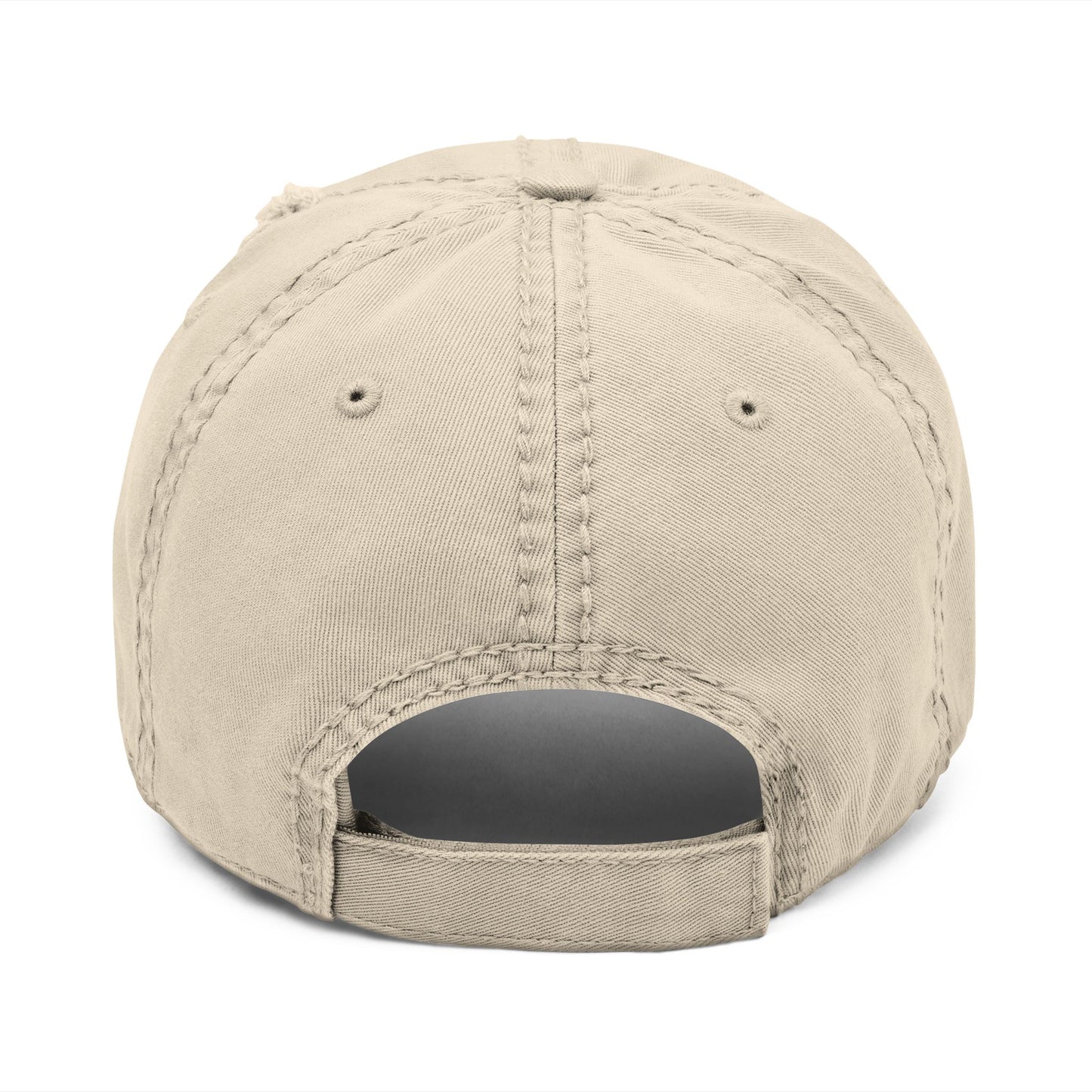 Distressed Embroidered Cross Dad Hat — Retro Worn Baseball Cap
