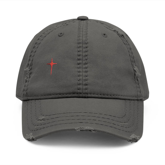 Distressed Embroidered Cross Dad Hat — Retro Worn Baseball Cap
