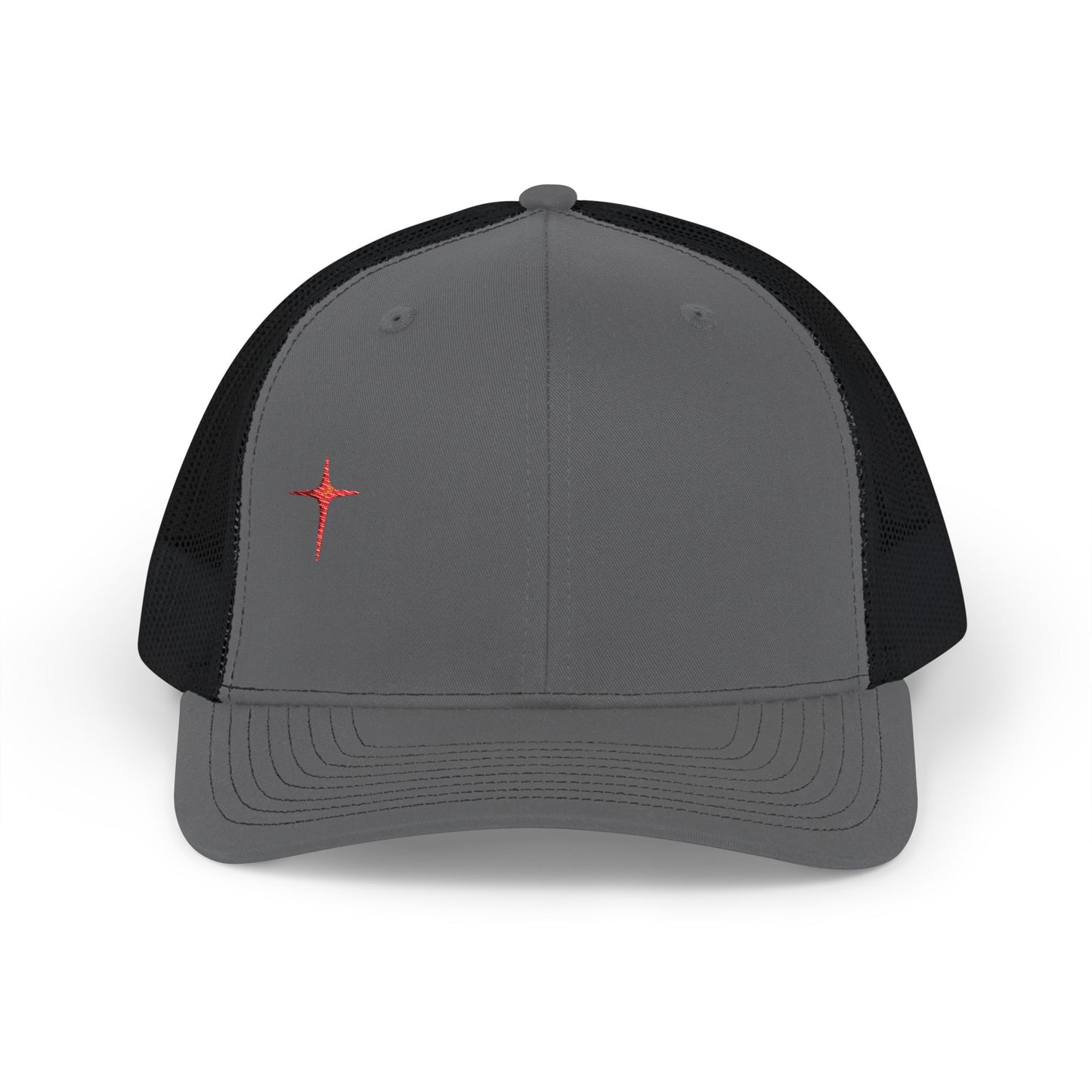 Embroidered Cross Snapback Trucker Hat