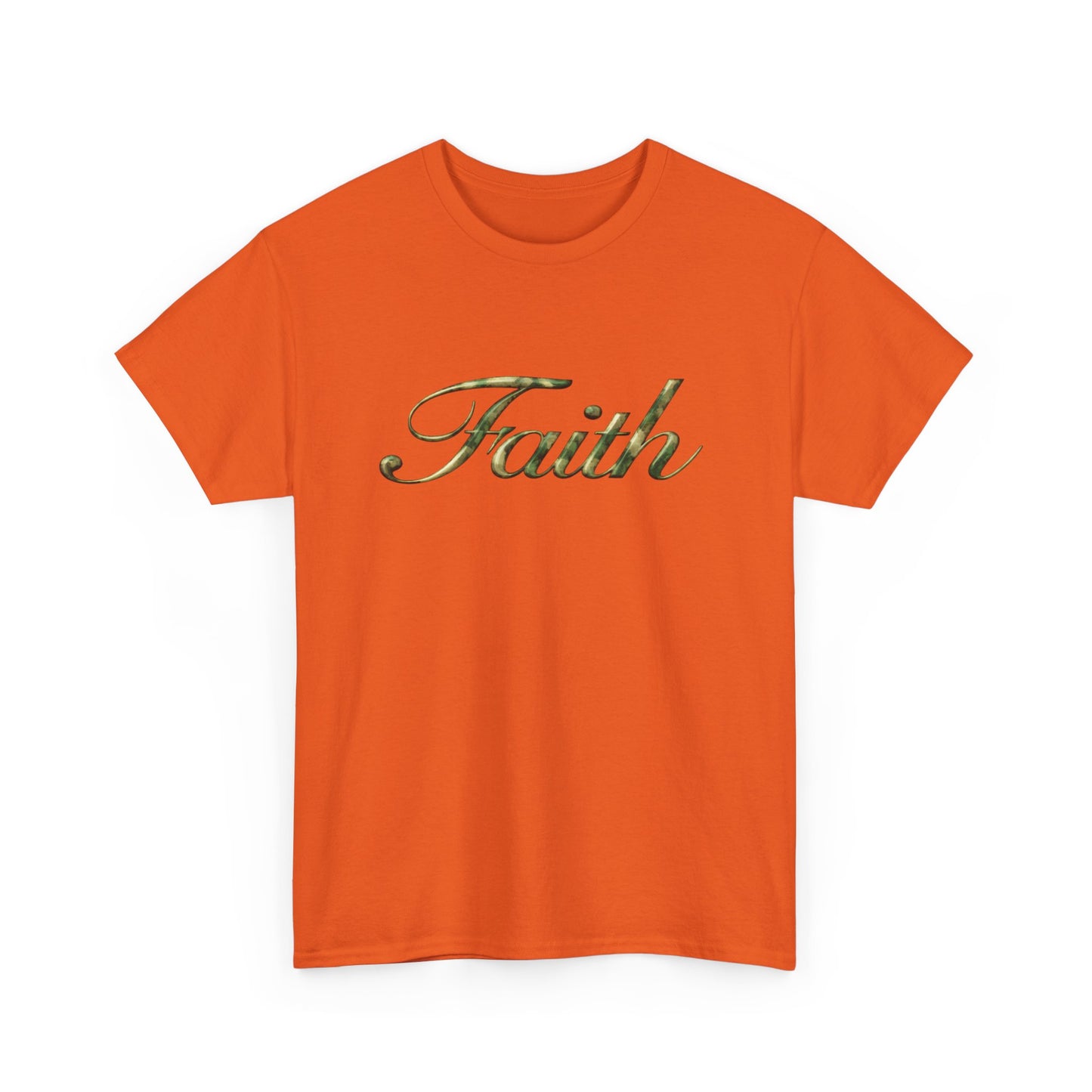 Faith Script Tee — Camouflage Crown Graphic Shirt