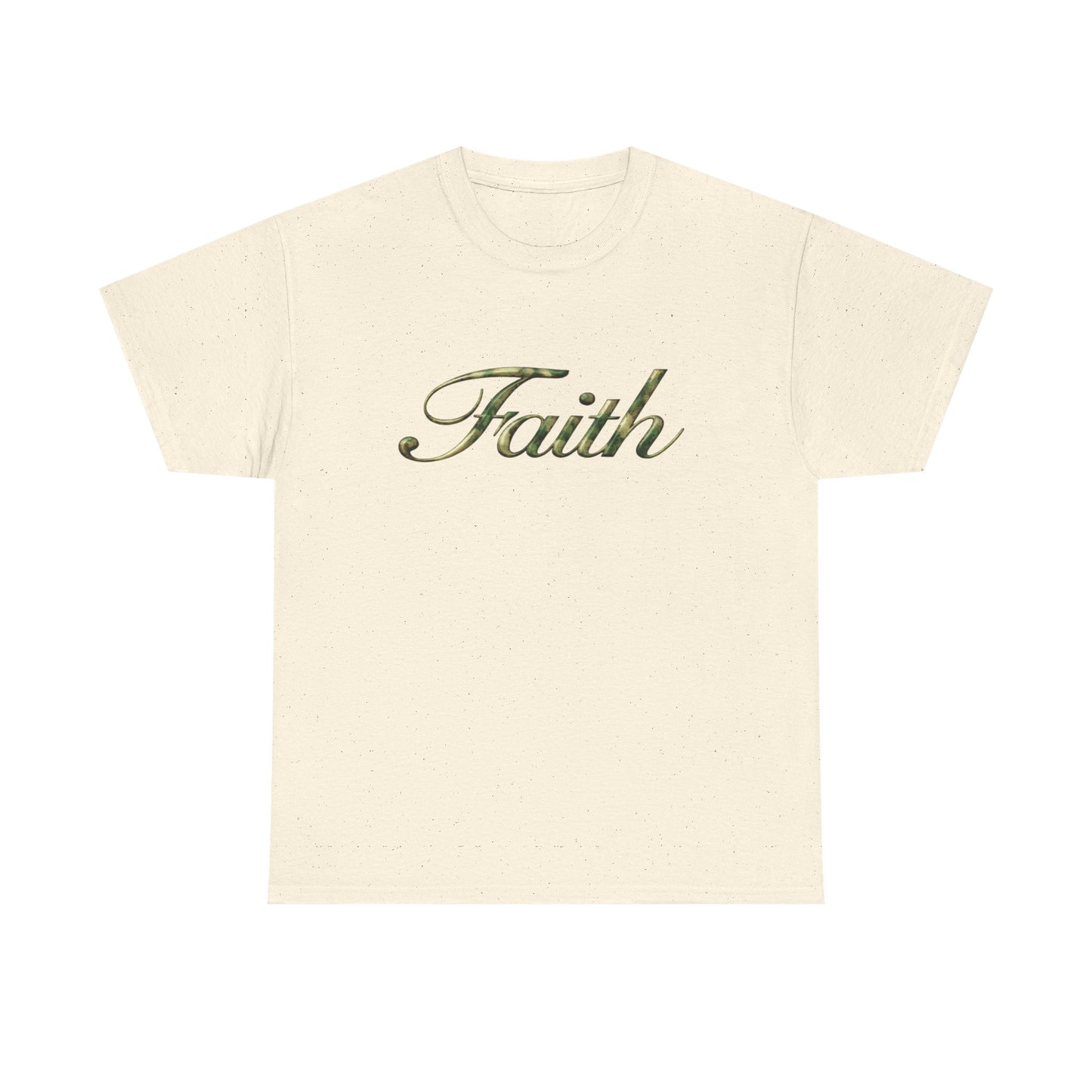 Faith Script Tee — Camouflage Crown Graphic Shirt