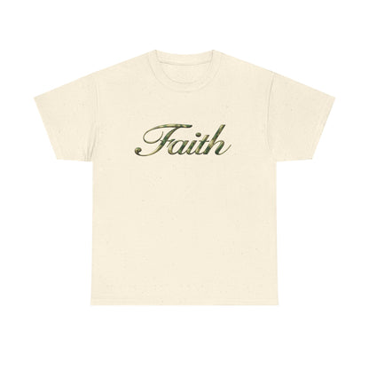 Faith Script Tee — Camouflage Crown Graphic Shirt