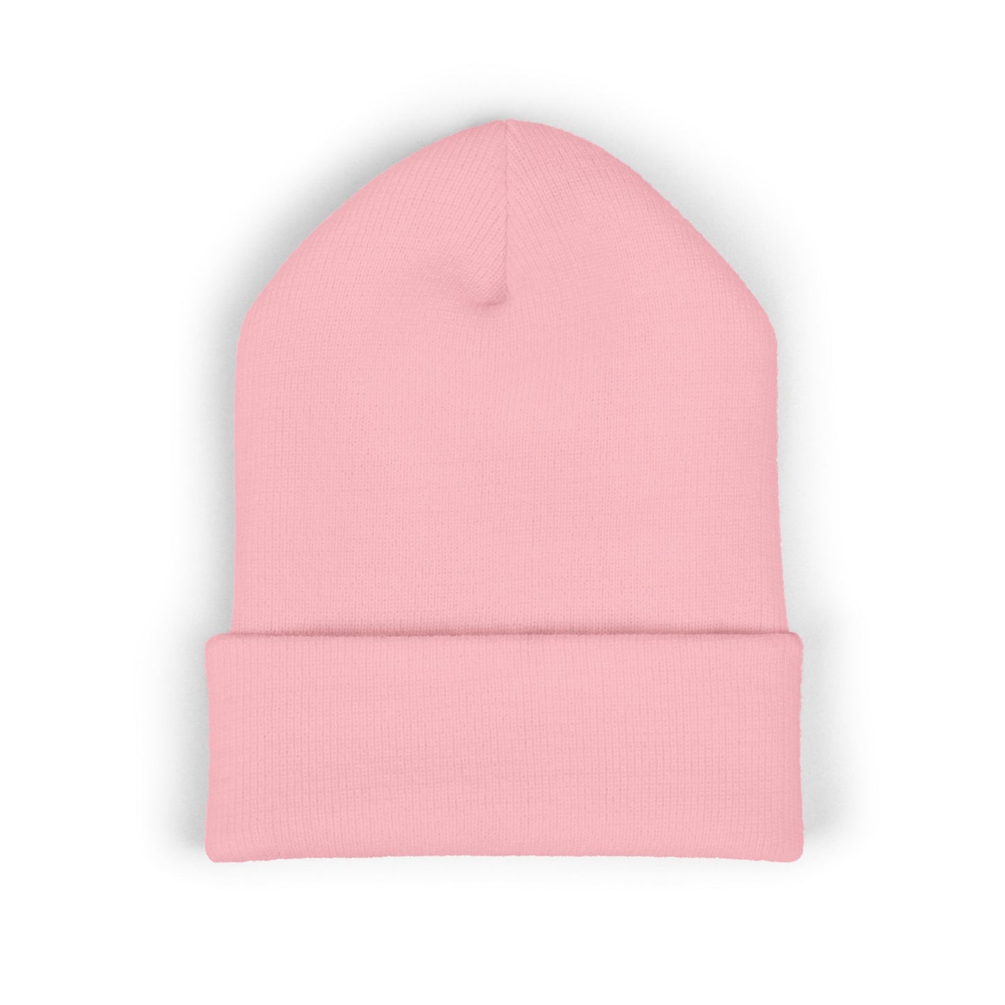 Embroidered Minimal Star Cuffed Beanie — Classic Knit Winter Hat