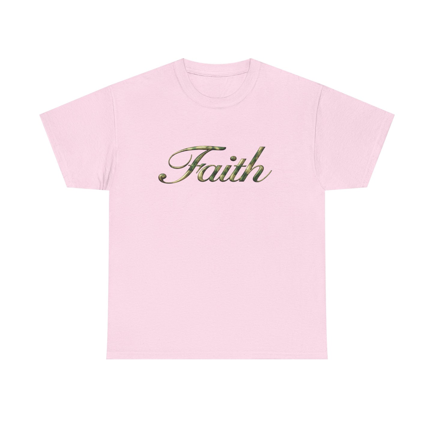 Faith Script Tee — Camouflage Crown Graphic Shirt