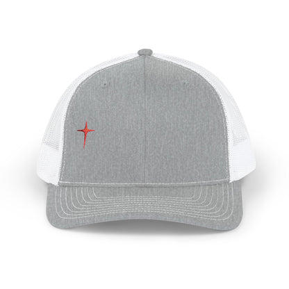 Embroidered Cross Snapback Trucker Hat